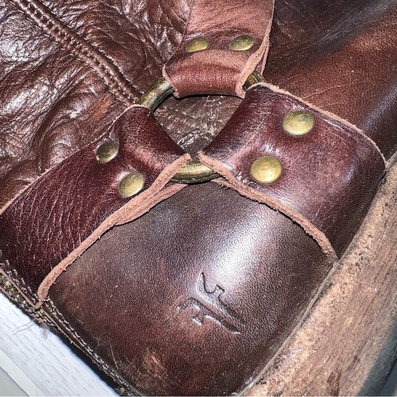 Frye Phillip Harness Tall Brown Leather Equestrian Style Boots 76850 Size 6.5 - Picture 3 of 10